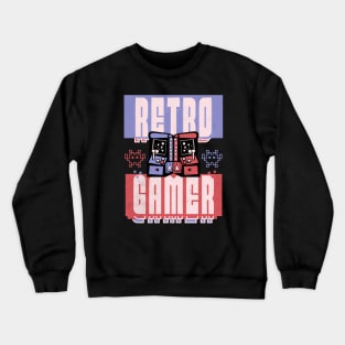 Nostalgic Retro Arcade Gamer Joystick Retro Gamer Old School Arcade Video Games 80s 90s Classic Vintage Crewneck Sweatshirt